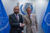 Rafael Mariano Grossi, IAEA Director General, met with HE Mr. Ararat Mirzoyan, Minister of Foreign Affairs of Armenia during his official visit to the Agency headquarters in Vienna, Austria. 18 July 2023.